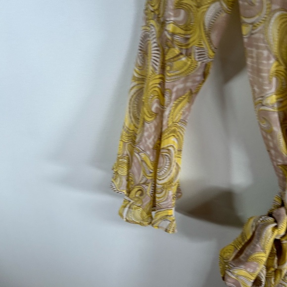 JULIE HARRAH Dress Yellow Floral Maxi Dress Tie Waist XS - Picture 7 of 12